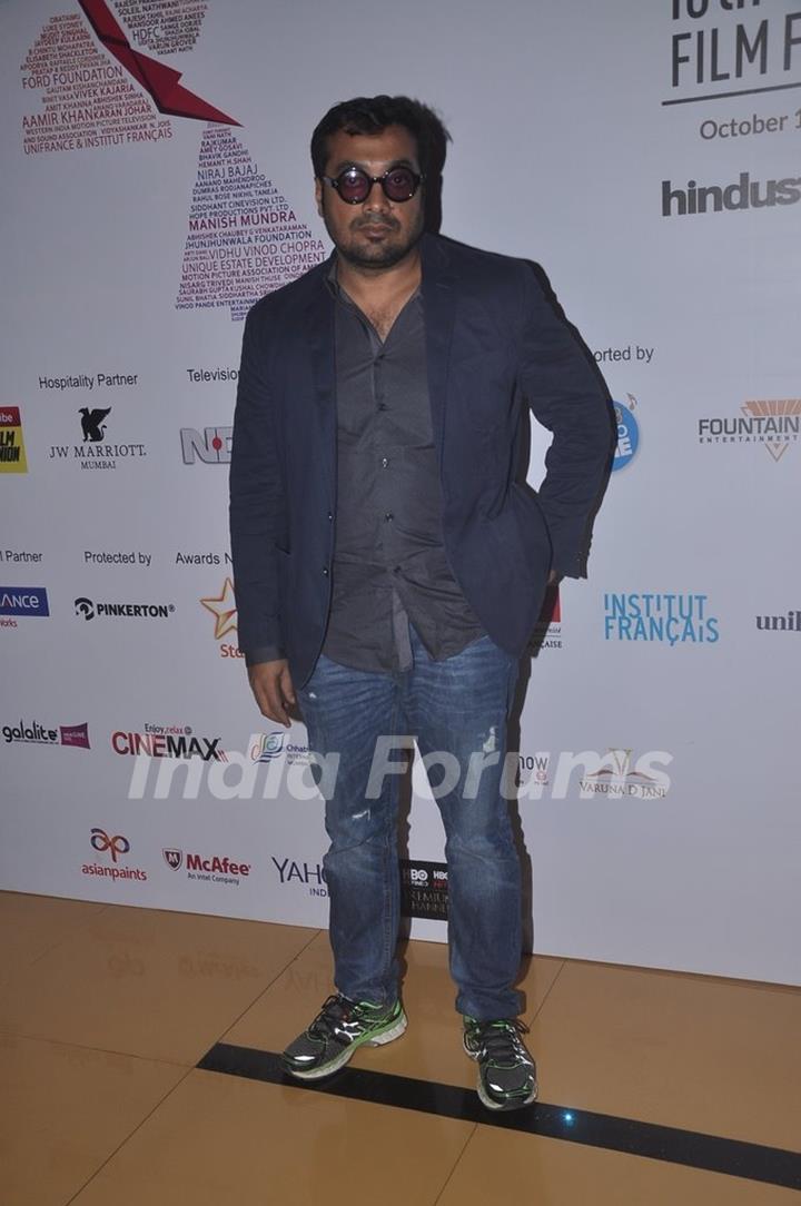 Anurag Kashyap poses for the media at the 16th MAMI Film Festival Day 5