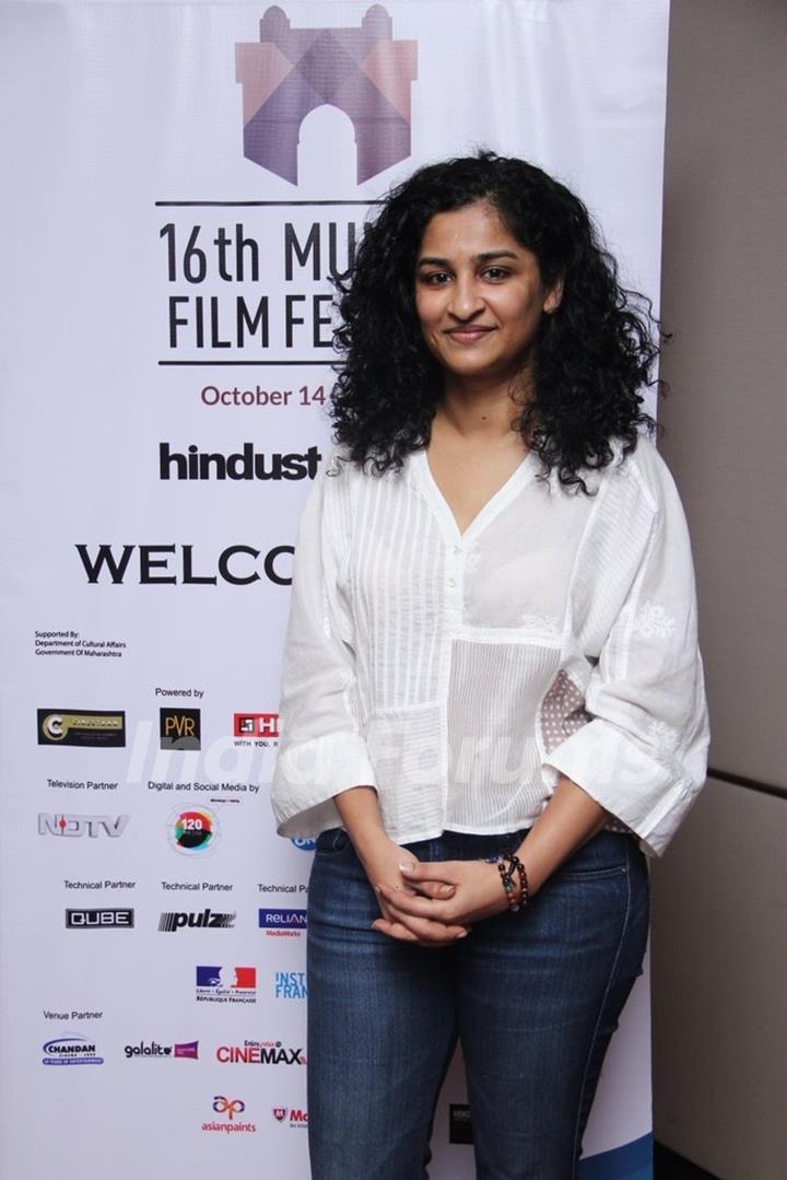 Gauri Shinde poses for the media at the 16th MAMI Film Festival Day 5
