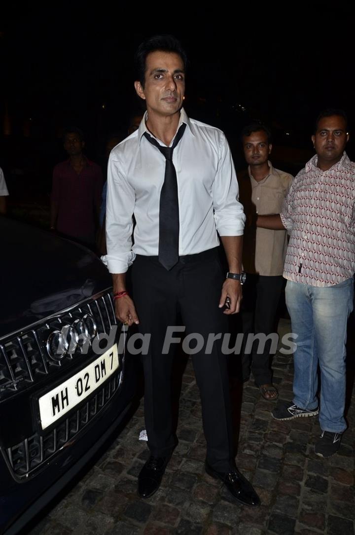 Sonu Sood poses for the media at SBS Party