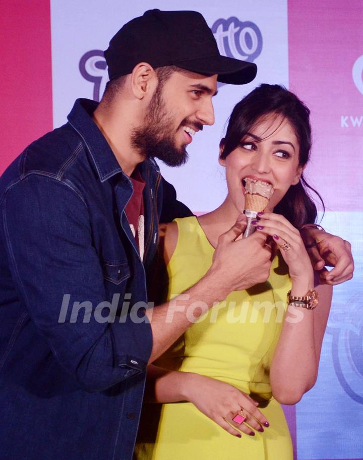 Sidharth Malhotra and Yami Gautam at Kwality Wall's Cornetto Product Promotions