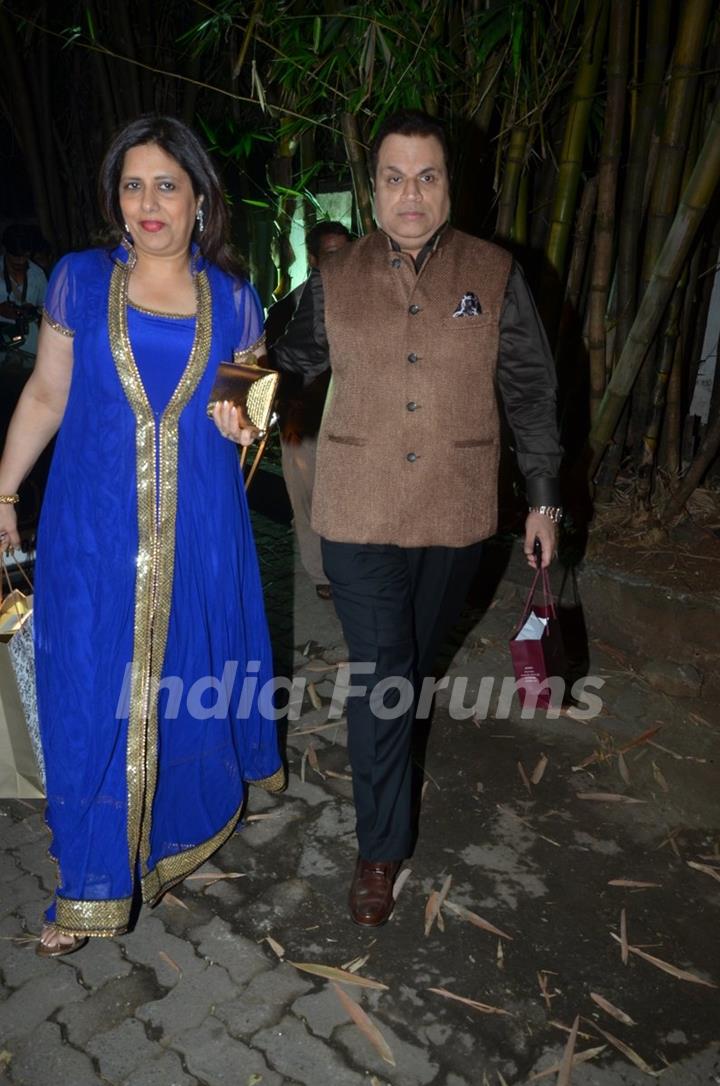 Ramesh Taurani snapped with wife at Shilpa Shetty Diwali Bash