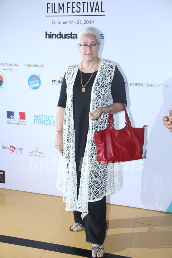 Nafisa Ali poses for the media at the 16th MAMI Film Festival Day 7