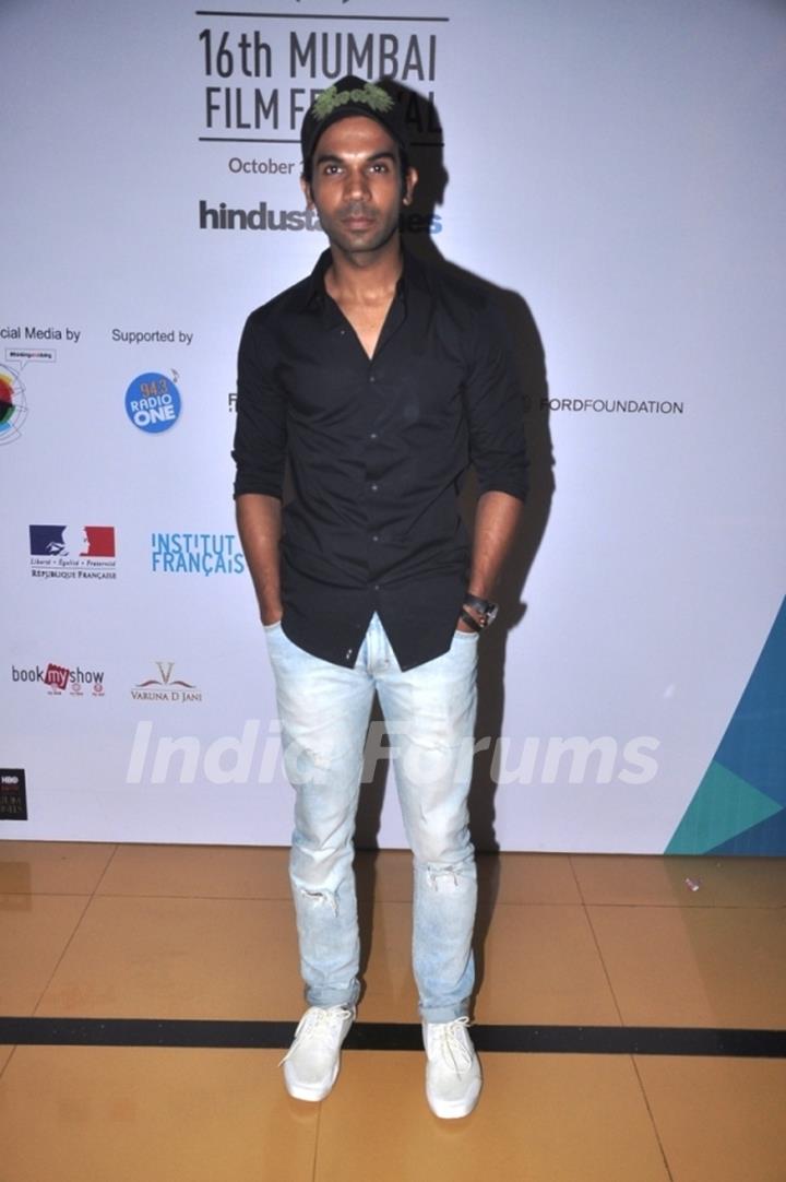 Rajkummar Rao poses for the media at the 16th MAMI Film Festival Day 7