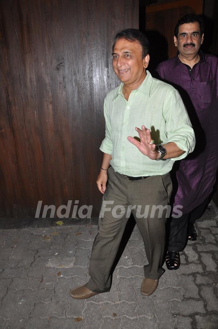 Sunil Gavaskar was snapped at Vardan Aashirwad House Party