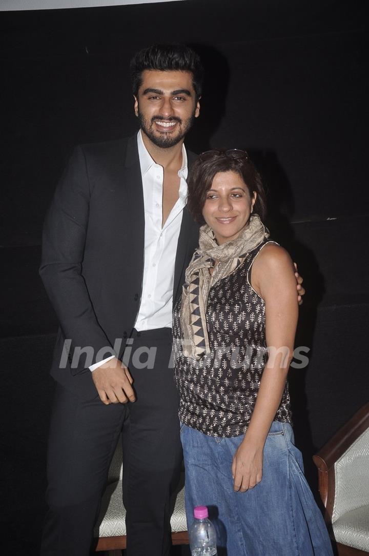 Arjun Kapoor poses with Zoya Akhtar at the Closing Ceremony of 16th MAMI Film Festival