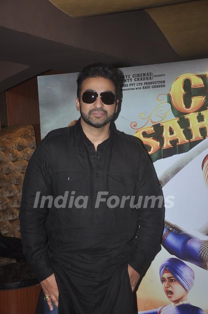 Raj Kundra poses for the media at the Trailer Launch of Chaar Sahibzaade