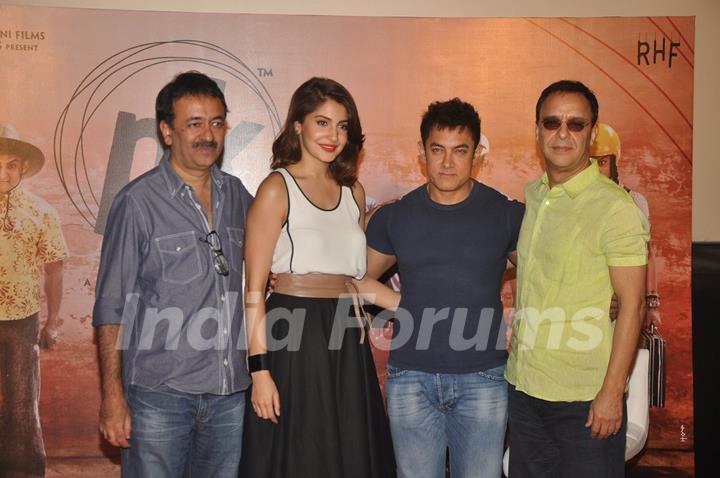 Celebs pose for the media at the Teaser Trailer Launch of P.K.