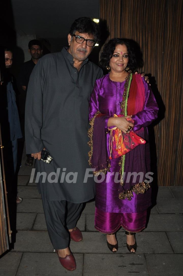 Tanvi Azmi poses with her husband at Aamir Khan's Diwali Bash