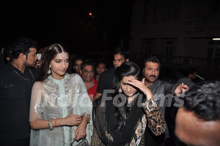 Sonam Kapoor was snapped at Aamir Khan's Diwali Bash