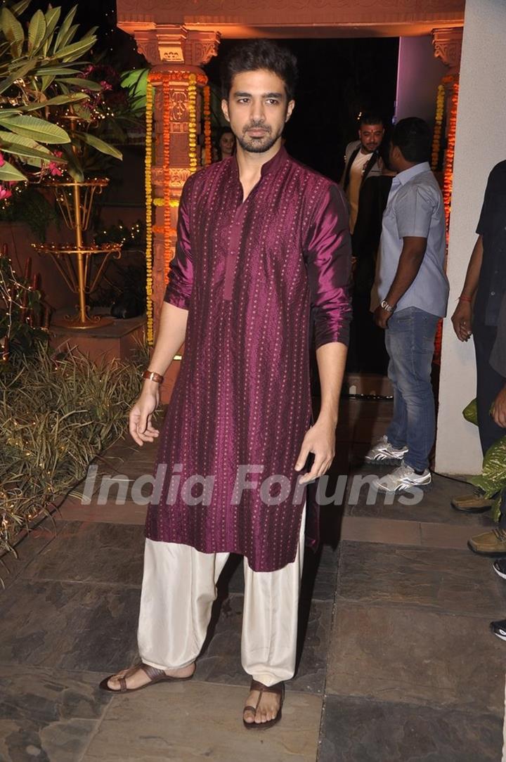 Saqib Saleem poses for the media at Sachin Joshi's Diwali Bash