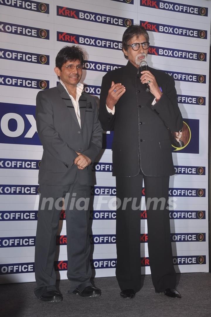 Amitabh Bachchan addressing the audience at the Launch of KKR's Box Office Website