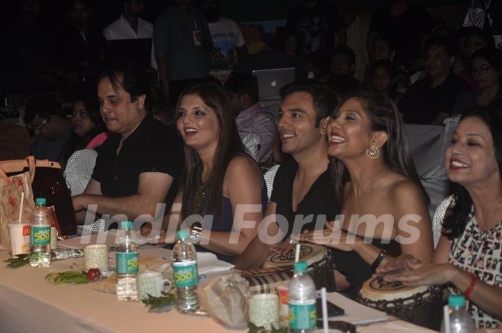 TV Celebs enjoy the jambi drum at a Dance Competition