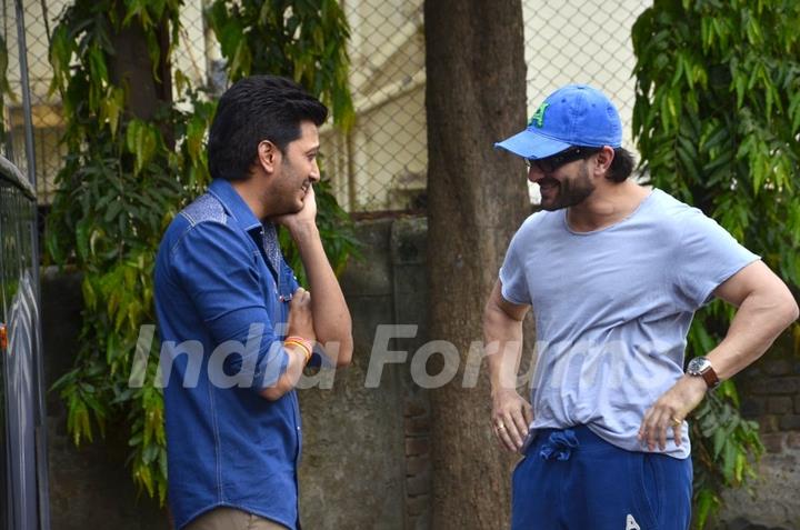 Riteish Deshmukh and Saif Ali Khan snapped at Mehboob Studios