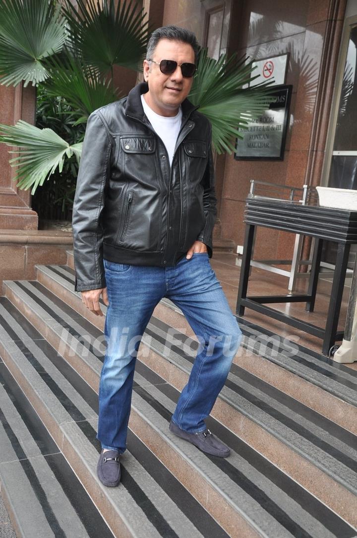 Boman Irani poses for the media at Happy New Year Game Launch