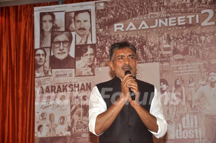 Prakash Jha addressing the audience at the Launch of Rajneeti 2