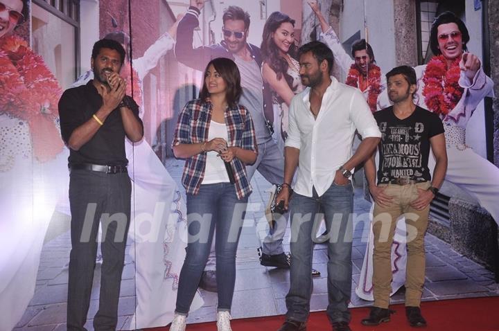 Prabhu Deva interacts with the audience at the Song Launch of Action Jackson