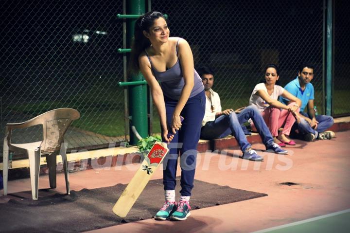 Ankita Lokhande was snapped practicing for Box Cricket League