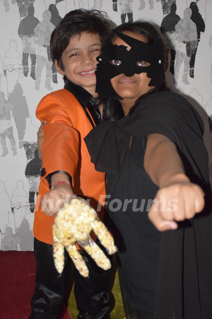 Bhavesh Jaiswal poses with a ghost character at India Forums Halloween Bash