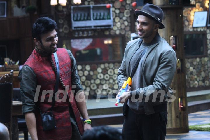 Ranveer Singh interacts with Arya Babbar in Bigg Boss 8 house