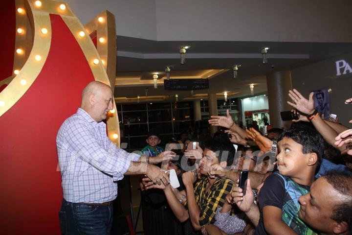 Anupam Kher greets his fans at the Promotions of The Shaukeens at Thane