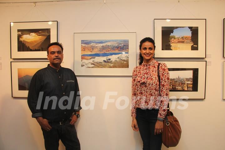 Gul Panag poses for the media at Melted Core Photo Exhibition