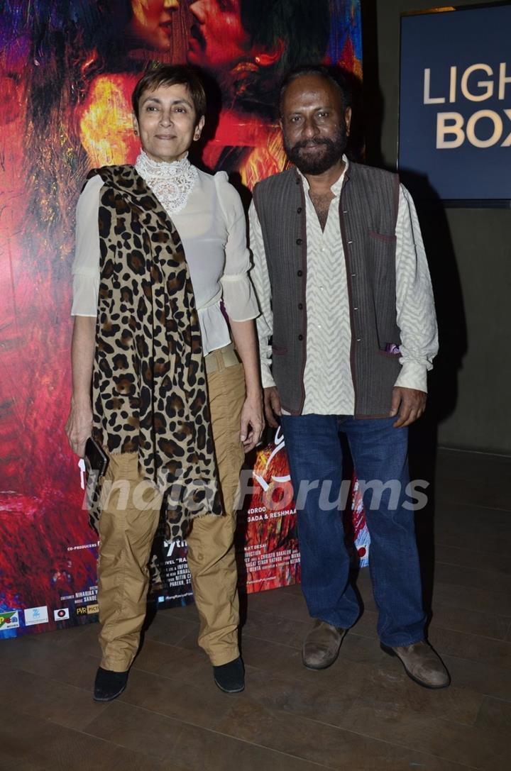 Ketan Mehta and Deepa Sahi pose for the media at the Special Screening of Rang Rasiya