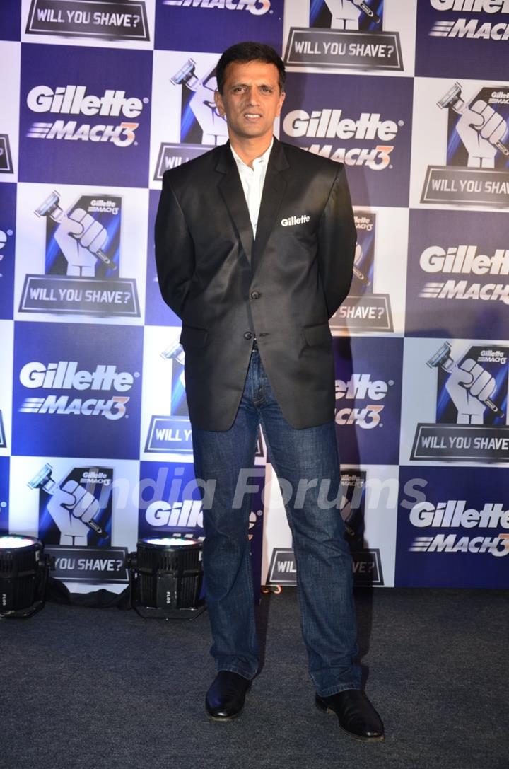 Rahul Dravid poses for the media at a Promotional Event of Gillette