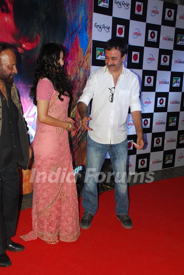 Rajkumar Hirani was snapped at the Premier of Rang Rasiya