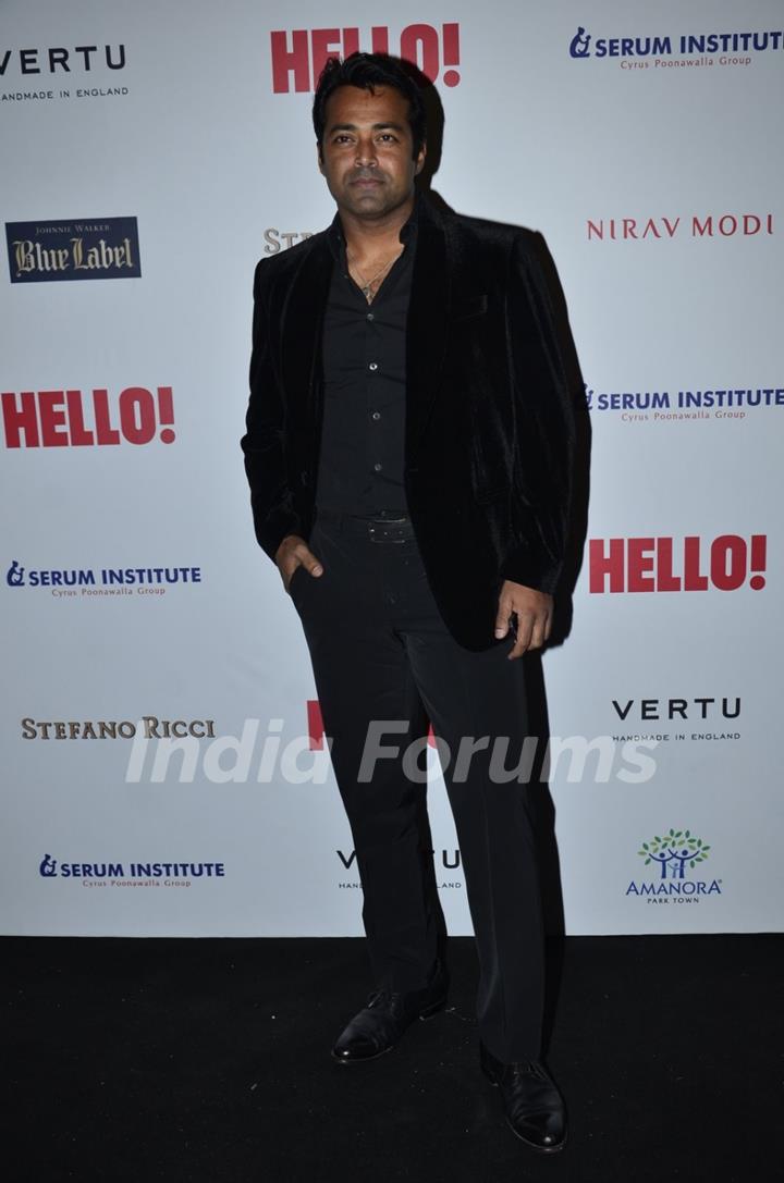 Leander Paes poses for the media at Hello! Hall of Fame