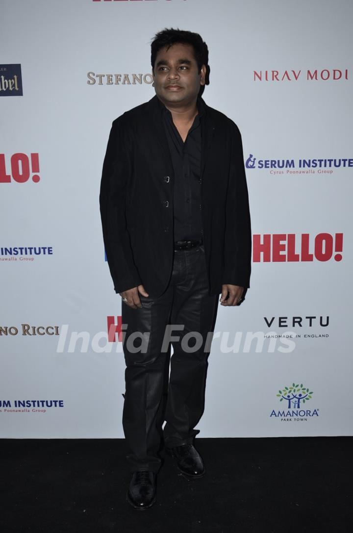 A.R. Rahman poses for the media at Hello! Hall of Fame