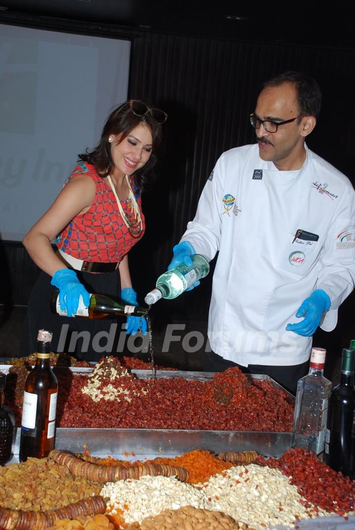 Amrita Raichand was snapped at Cake Mixing Event