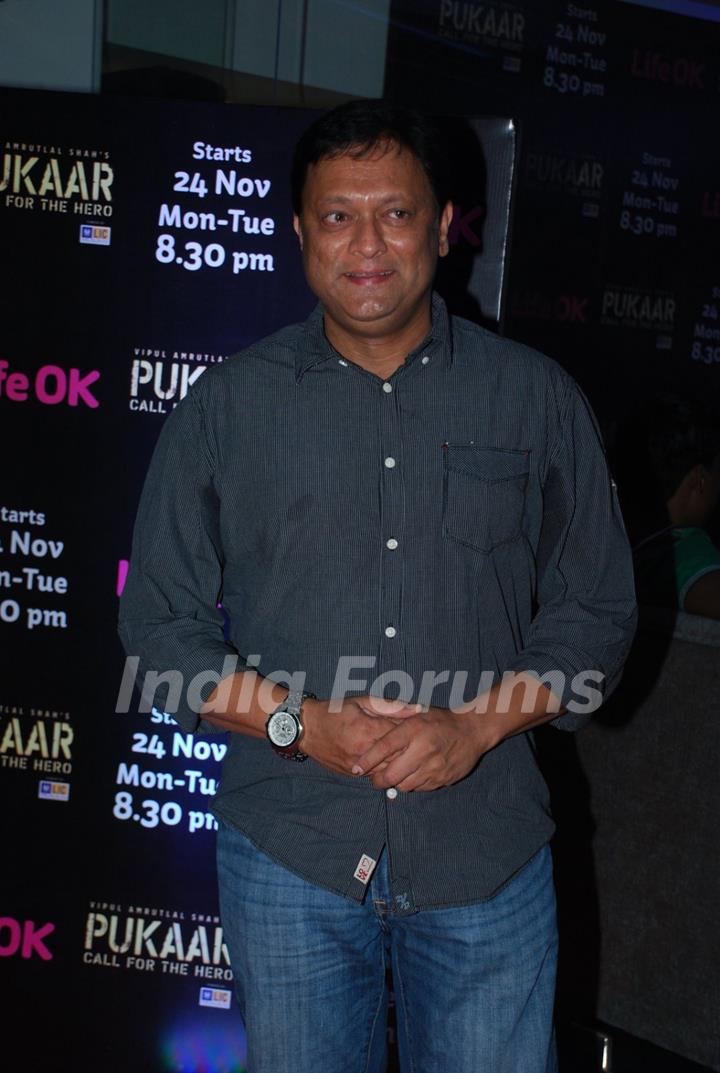 Kiran Karmarkar poses for the media at the Launch of Pukaar - Call For The Hero