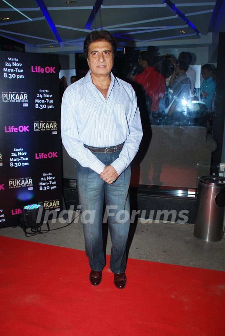 Raj Babbar poses for the media at the Launch of Pukaar - Call For The Hero