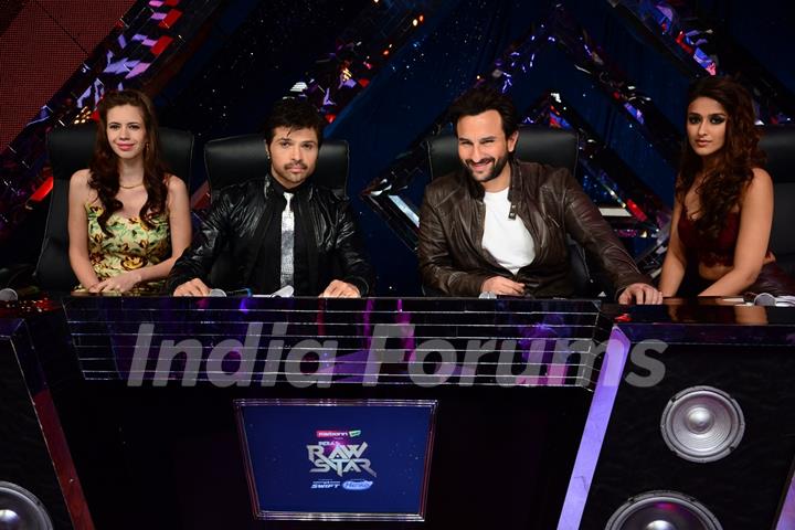 Team of Happy Ending during the Promotions on India's Raw Star