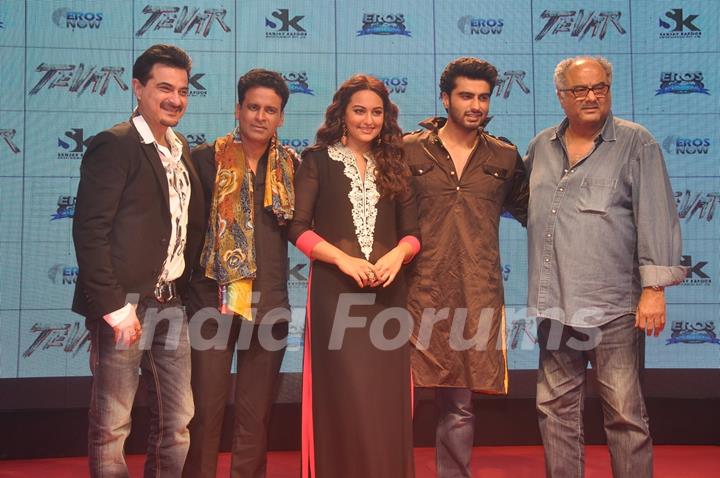 Team of Tevar poses for the media at the Trailer Launch