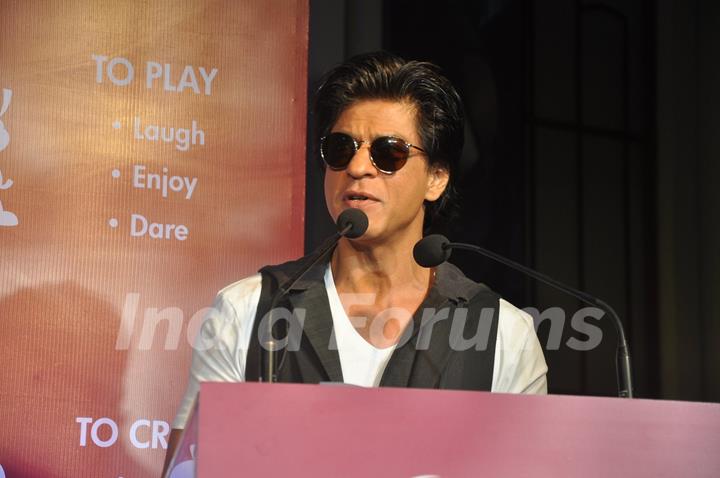 Shahrukh Khan addressing the audience at KidZania