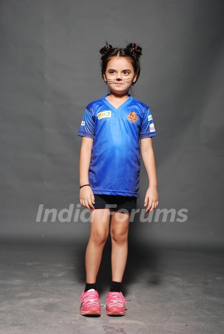 Ruhanika Dhawan poses for the media at the Photo Shoot of BCL Team Chandigarh Cubs