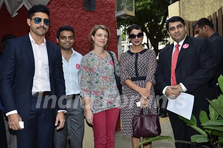 Farhan Akhtar and Adhuna Akhtar at UN WOMEN Press Meet