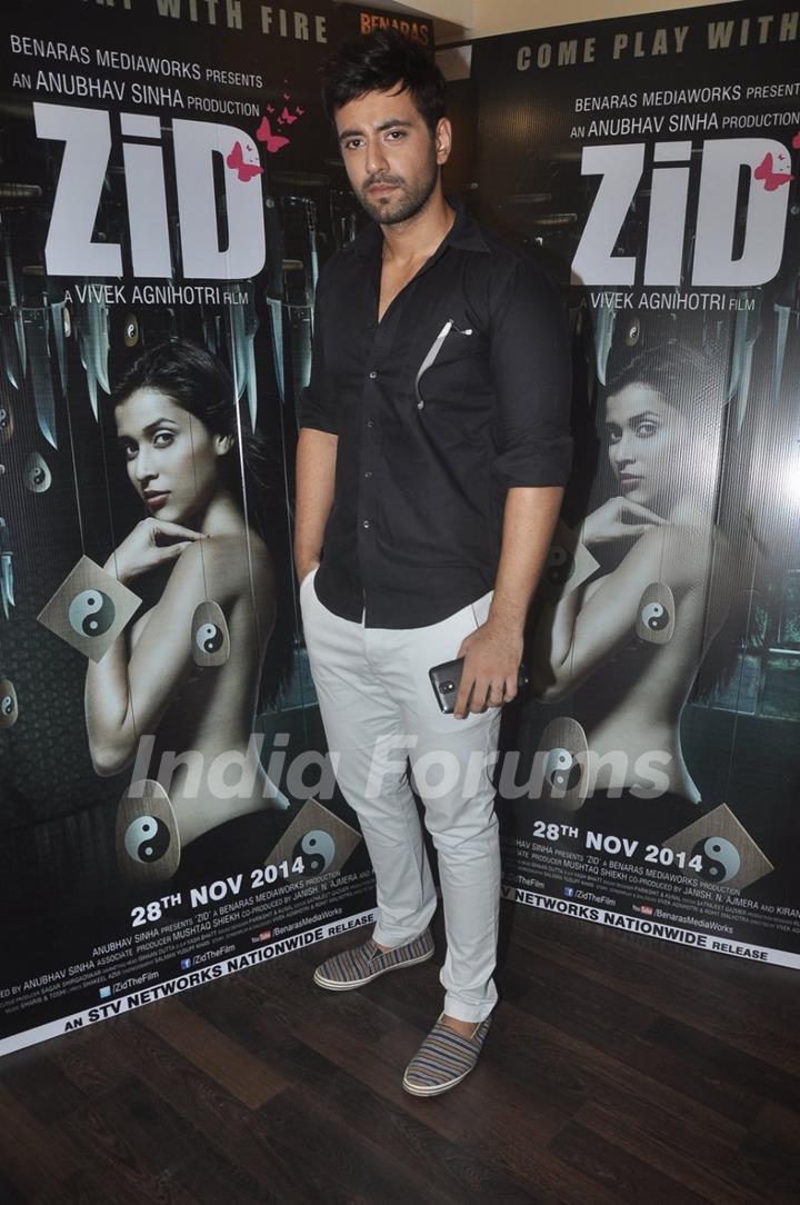 Karanvir Sharma poses for the camera at the Media Interactions of the Movie 'ZID'