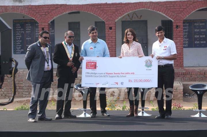 Anushka Sharma makes a donation at the Launch of the Season 3 of Support My School Campaign