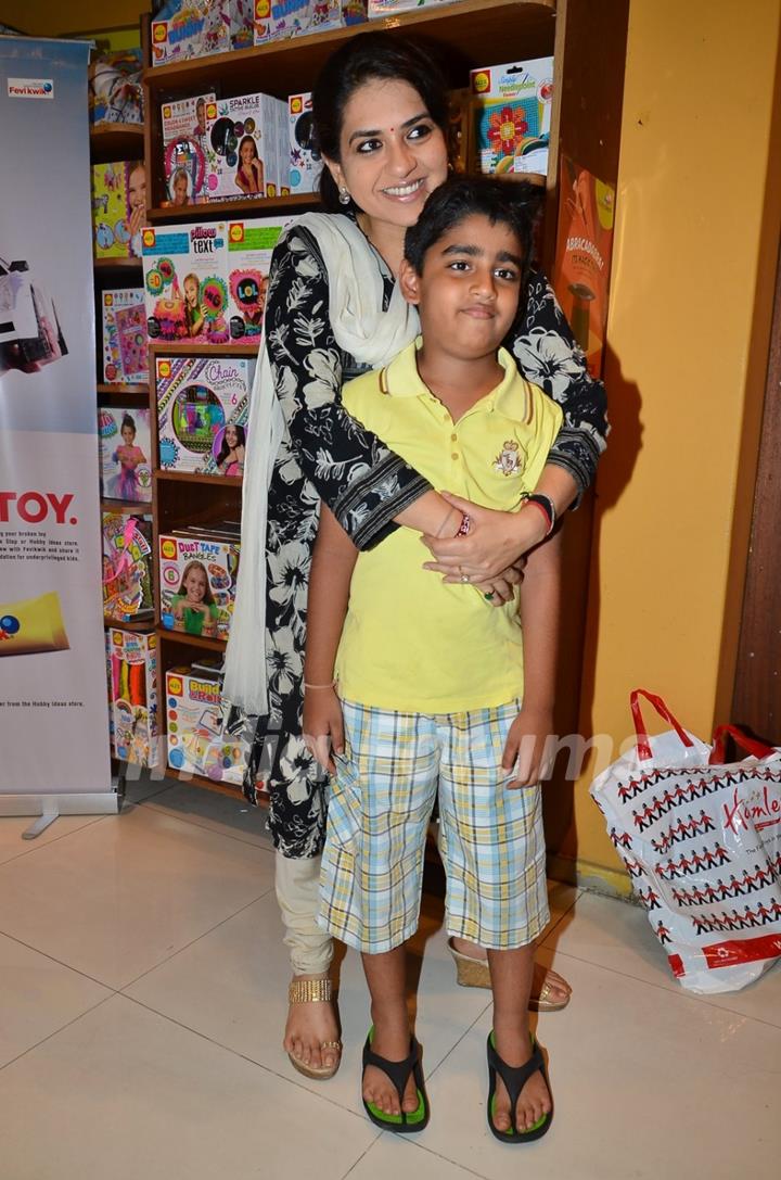 Shaina NC with her son at the Hobby iDEAS Children's Day Celebrations