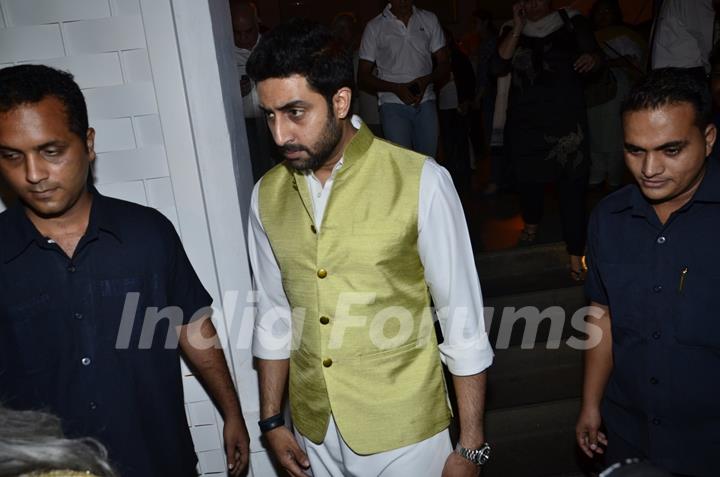 Abhishek Bachchan was snapped at the Prayer Meet of Ravi Chopra