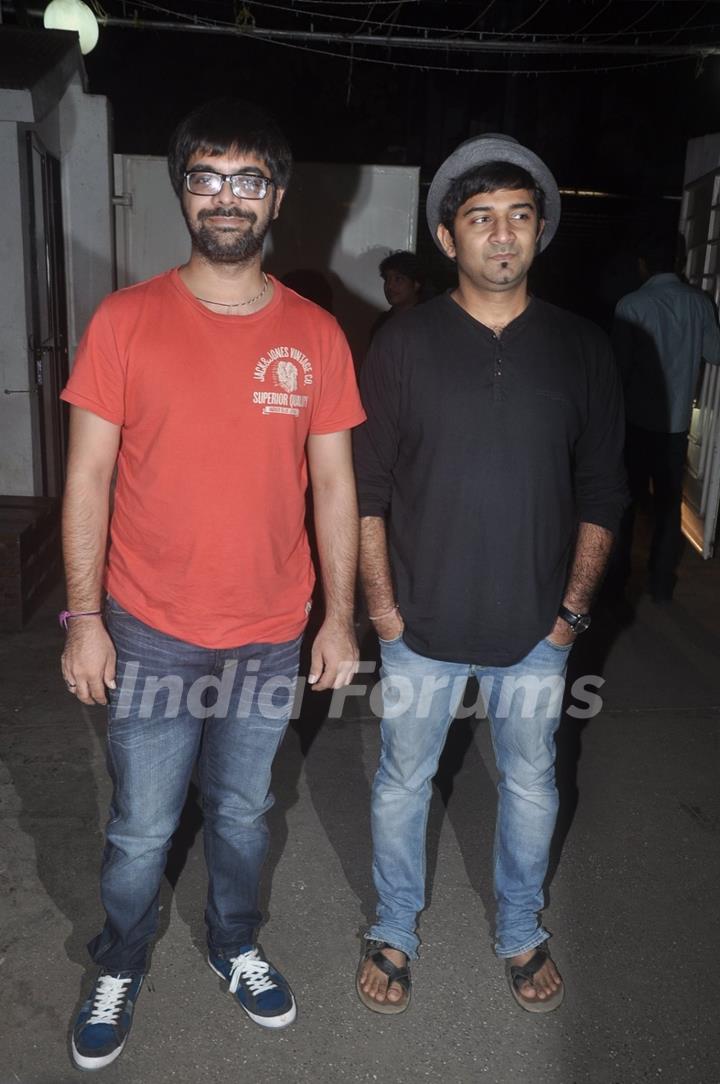 Sachin Sanghvi and Jigar Saraiya pose for the media at the Special Screening of Happy Ending