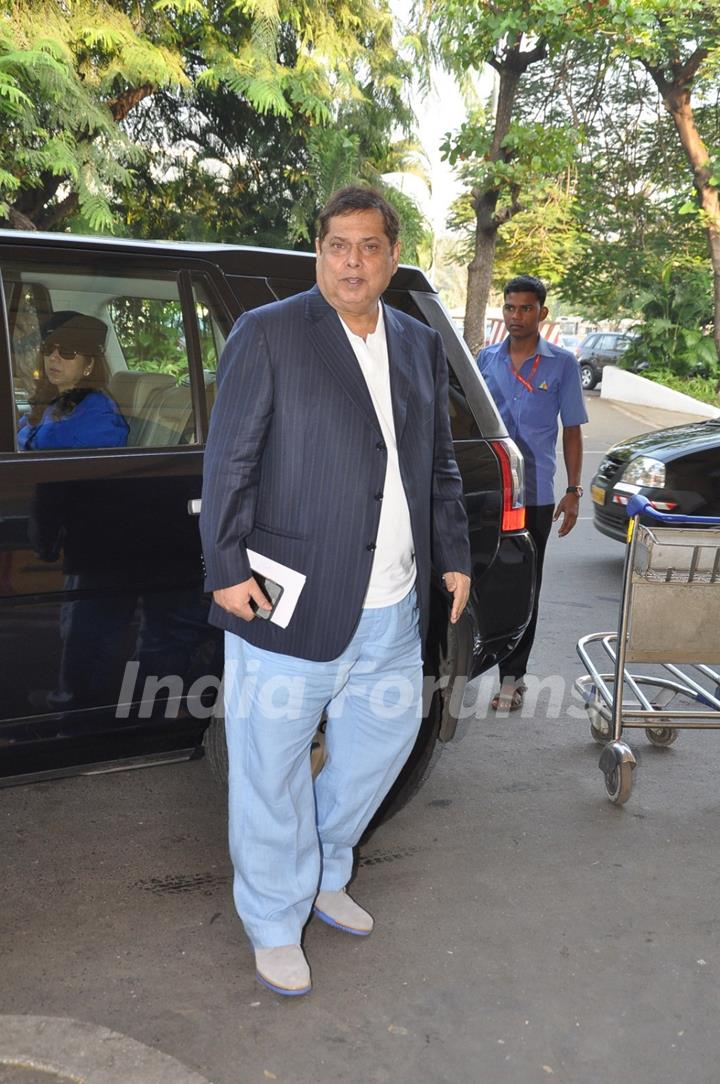 David Dhawan was snapped at airport while leaving for Arpita Khan's Wedding