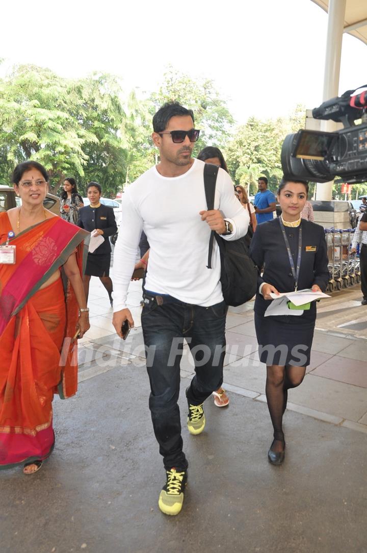 John Abraham was snapped at Airport