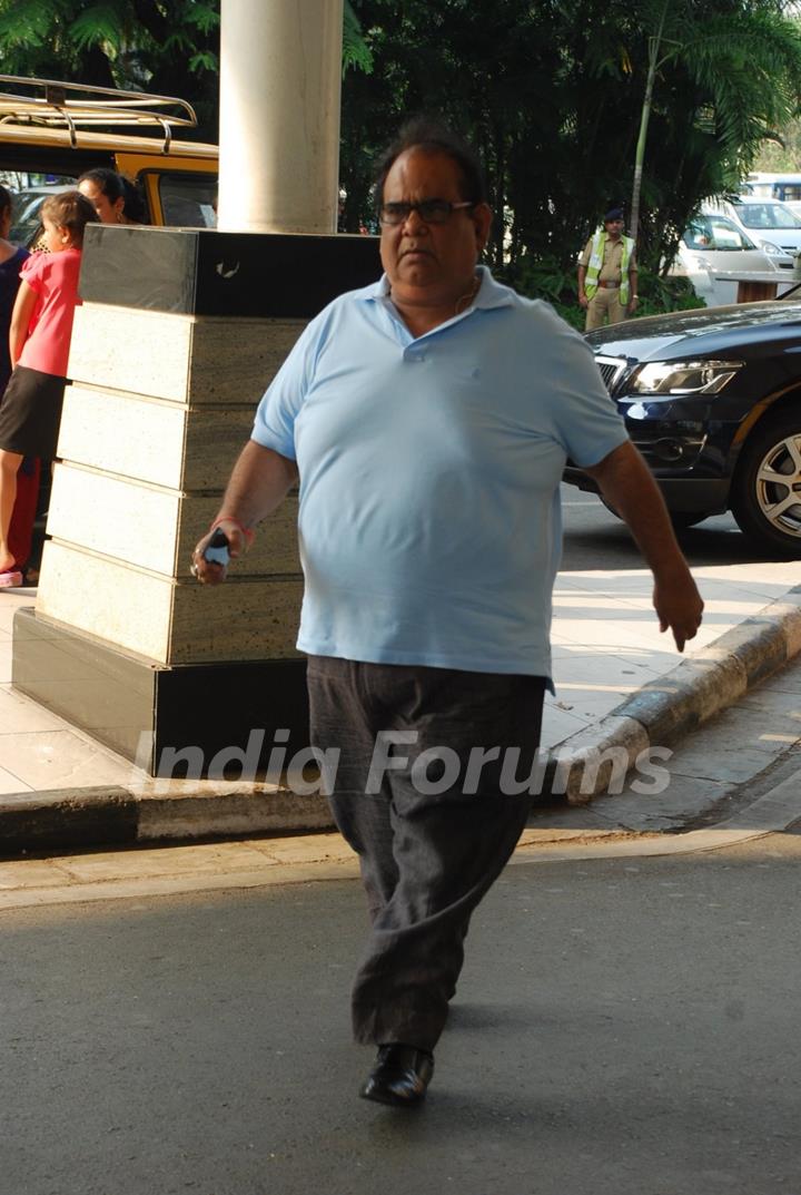 Satish Kaushik was snapped at Airport