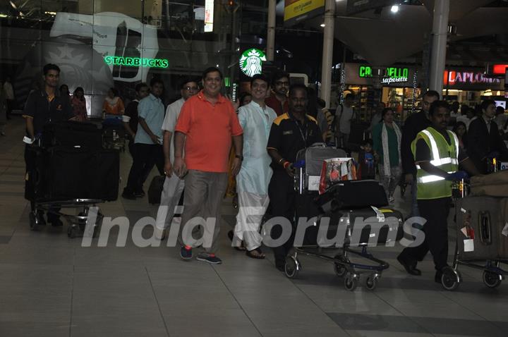 Sajid Nadiadwala and David Dhawan snapped at airport while returning from Arpita Khan's Wedding