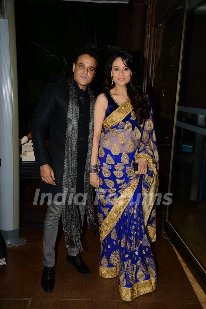 Yash Tonk poses with wife Gauri at Arpita Khan's Wedding Reception