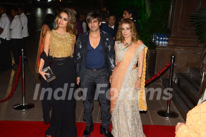 Natasha Poonawala with Yash and Avanti Birla at Arpita Khan's Wedding Reception