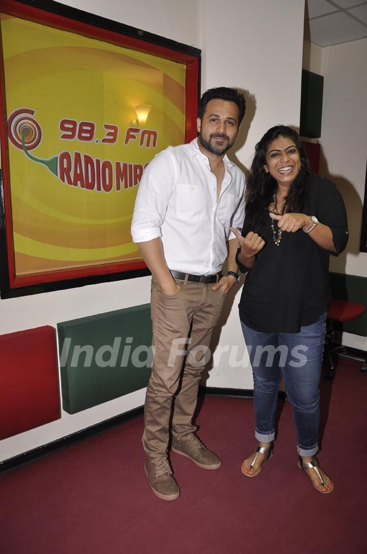 Emraan Hashmi and RJ Neha at Radio Mirchi Studio